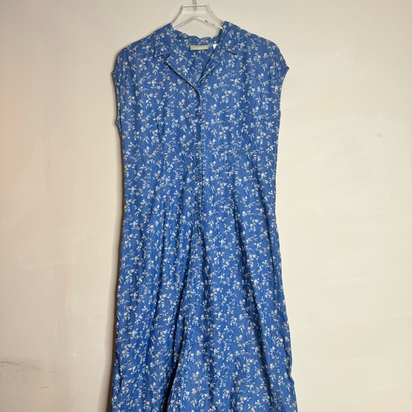 Liz Claiborne Dresses & Skirts - Liz Claiborne Sleeveless Denim Country Floral Maxi Boho Dress